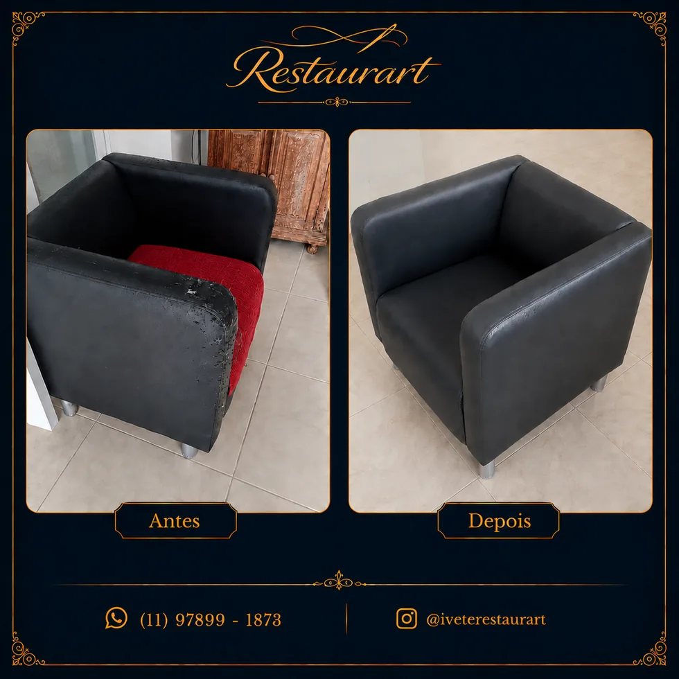 Poltrona moderna reformada pela Restaurart Tapeçaria